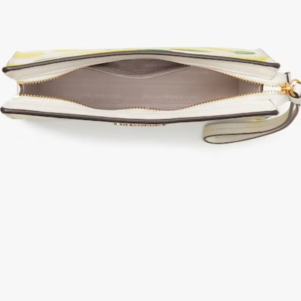 kate spade Lemon Print Wristlet Clutch - Yellow/Green